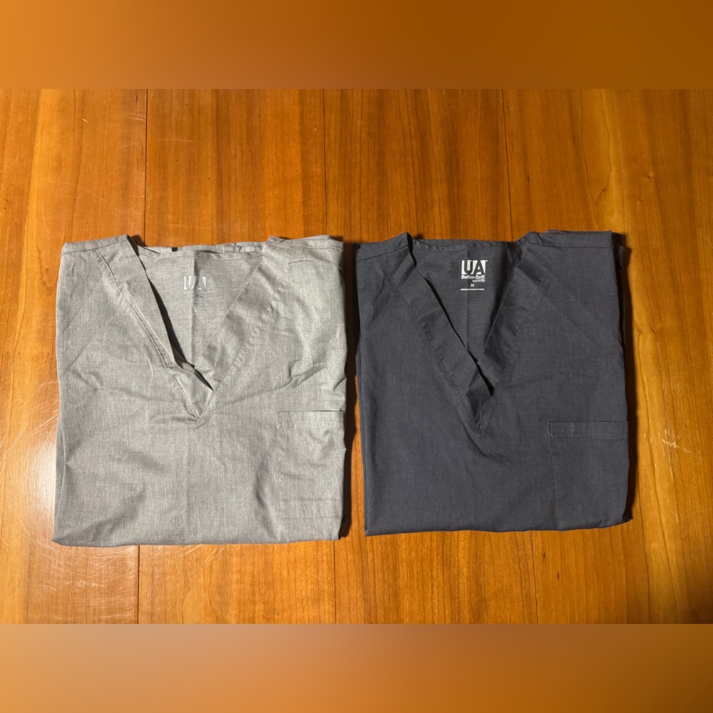 UA Scrubs Navy and Gray Short Sleeve Tee Scrub Tops EUC 2X
